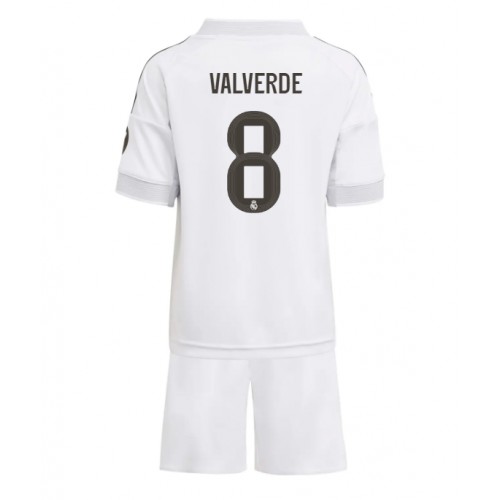Real Madrid Federico Valverde #8 Hemmatröja Barn 2025-26 Kortärmad (+ Korta byxor)