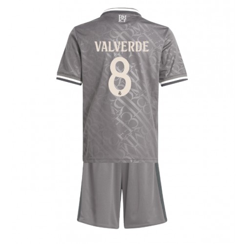 Real Madrid Federico Valverde #8 Tredje Tröja Barn 2024-25 Kortärmad (+ Korta byxor)