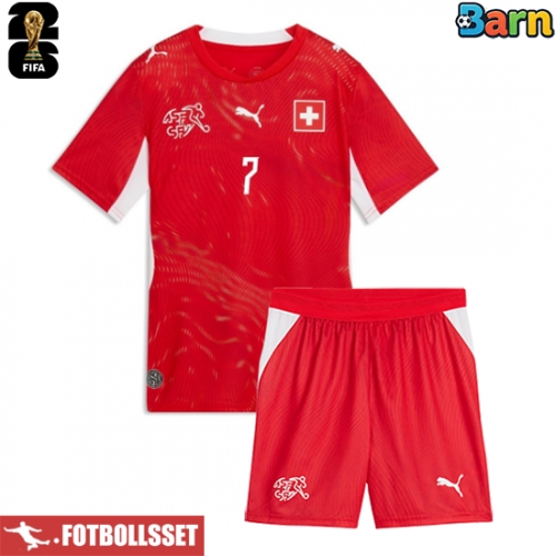 Schweiz Breel Embolo #7 Hemmatröja Barn VM 2026 Kortärmad (+ Korta byxor)