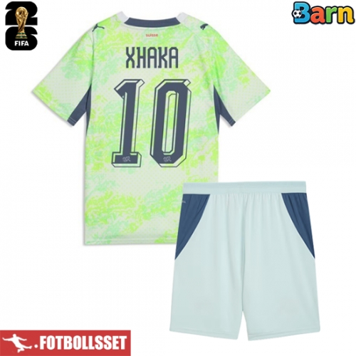 Schweiz Granit Xhaka #10 Bortatröja Barn VM 2026 Kortärmad (+ Korta byxor)