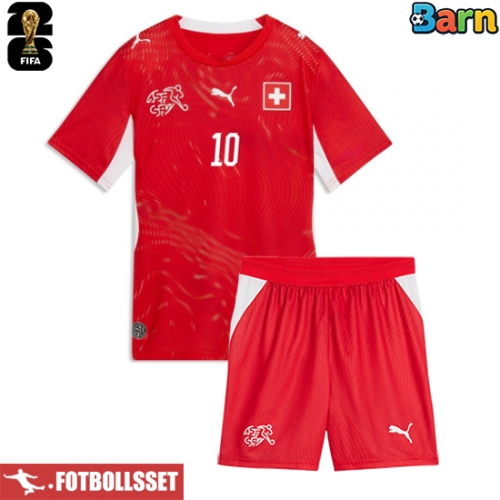 Schweiz Granit Xhaka #10 Hemmatröja Barn VM 2026 Kortärmad (+ Korta byxor)