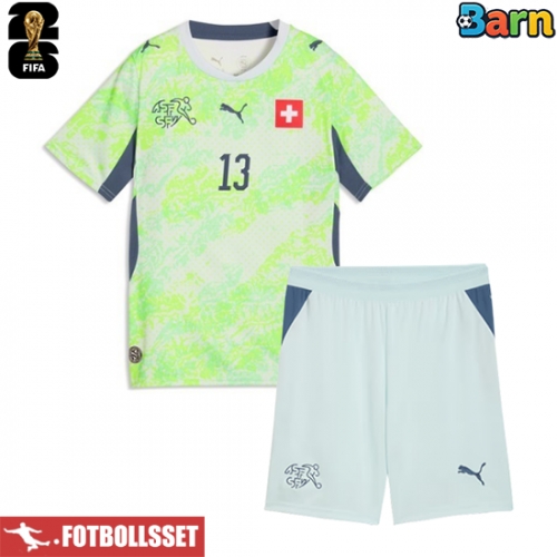 Schweiz Ricardo Rodriguez #13 Bortatröja Barn VM 2026 Kortärmad (+ Korta byxor)