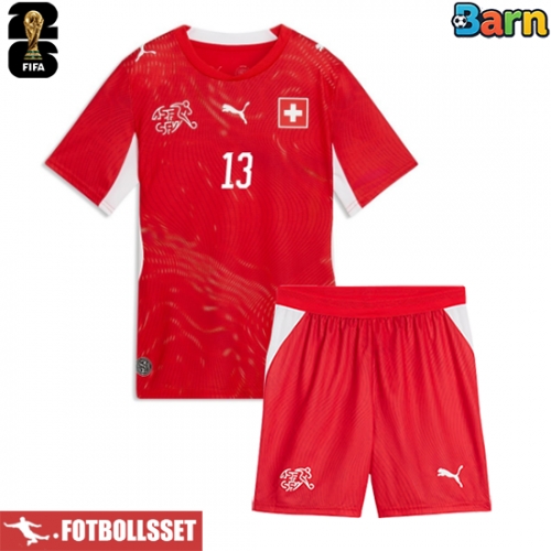 Schweiz Ricardo Rodriguez #13 Hemmatröja Barn VM 2026 Kortärmad (+ Korta byxor)
