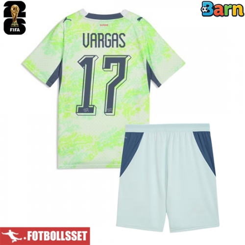 Schweiz Ruben Vargas #17 Bortatröja Barn VM 2026 Kortärmad (+ Korta byxor)