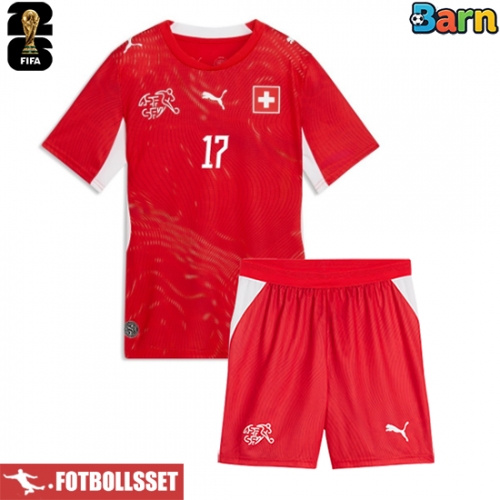 Schweiz Ruben Vargas #17 Hemmatröja Barn VM 2026 Kortärmad (+ Korta byxor)