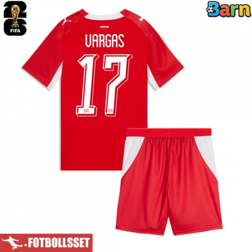 Schweiz Ruben Vargas #17 Hemmatröja Barn VM 2026 Kortärmad (+ Korta byxor)