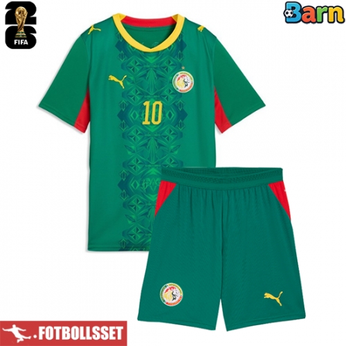 Senegal Sadio Mane #10 Bortatröja Barn VM 2026 Kortärmad (+ Korta byxor)