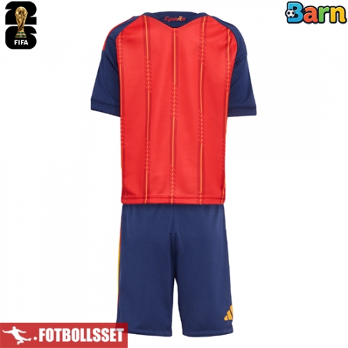 Spanien Hemmatröja Barn VM 2026 Kortärmad (+ Korta byxor)