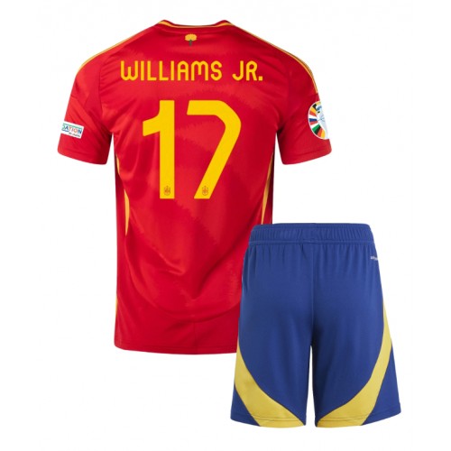 Spanien Nico Williams #17 Hemmatröja Barn EM 2024 Kortärmad (+ Korta byxor)