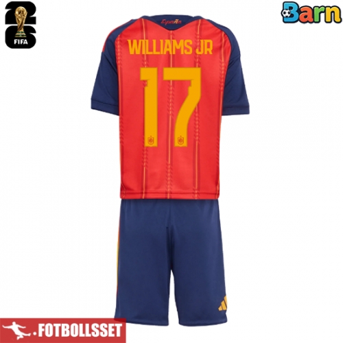 Spanien Nico Williams #17 Hemmatröja Barn VM 2026 Kortärmad (+ Korta byxor)