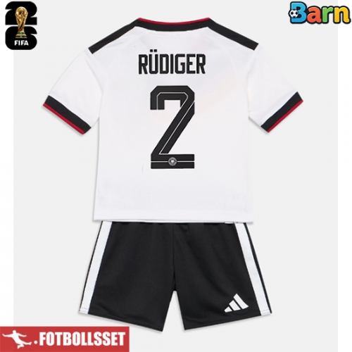 Tyskland Antonio Rudiger #2 Hemmatröja Barn VM 2026 Kortärmad (+ Korta byxor)