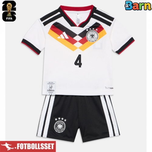 Tyskland Jonathan Tah #4 Hemmatröja Barn VM 2026 Kortärmad (+ Korta byxor)