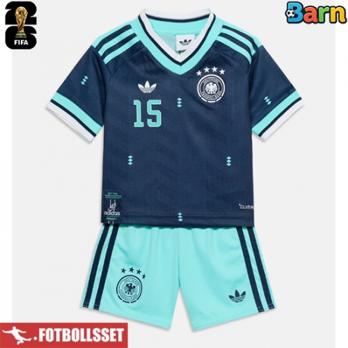 Tyskland Nico Schlotterbeck #15 Bortatröja Barn VM 2026 Kortärmad (+ Korta byxor)