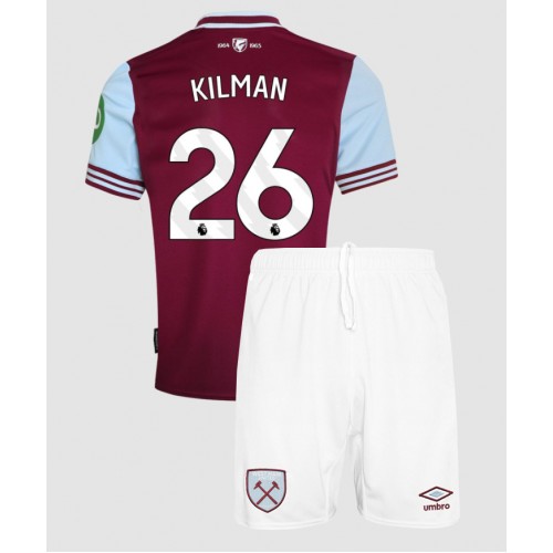 West Ham United Max Kilman #26 Hemmatröja Barn 2024-25 Kortärmad (+ Korta byxor)