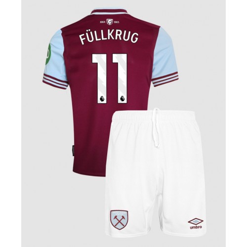 West Ham United Niclas Fullkrug #11 Hemmatröja Barn 2024-25 Kortärmad (+ Korta byxor)