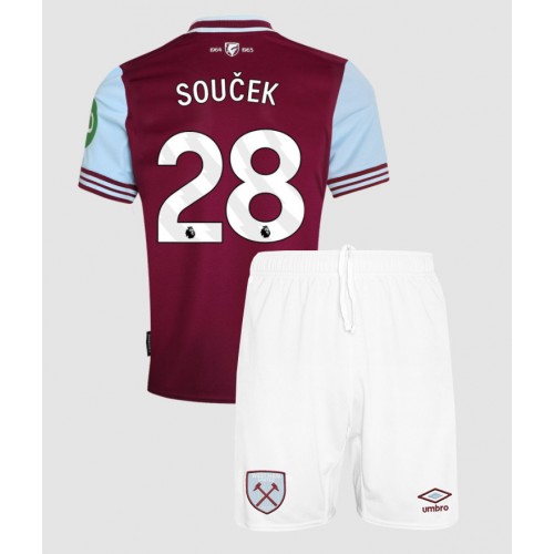 West Ham United Tomas Soucek #28 Hemmatröja Barn 2024-25 Kortärmad (+ Korta byxor)